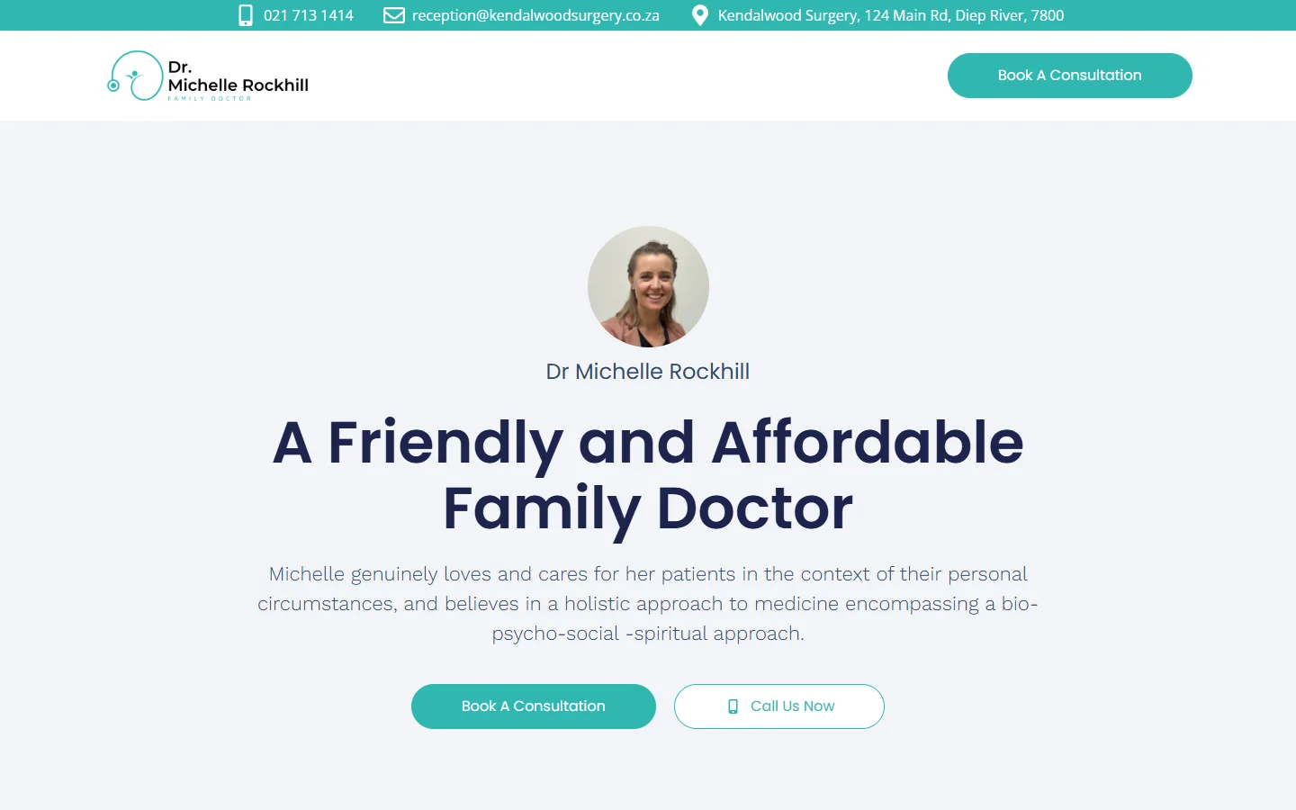 Dr Michelle Rockhill website screenshot