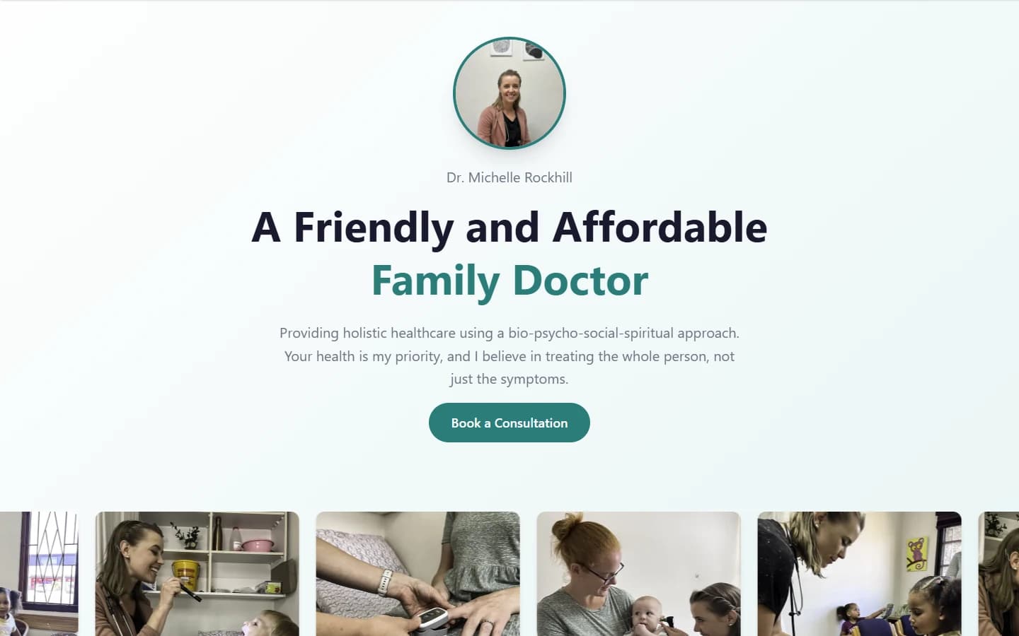Dr Michelle Rockhill website screenshot